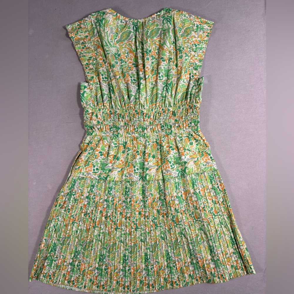 Anthropologie Current Air Floral Garden Sage Mix Print Pleated Size Small NWT - Picture 9 of 10